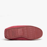 Mokkers LILY Womens Suede Moccasin Slippers Crimson