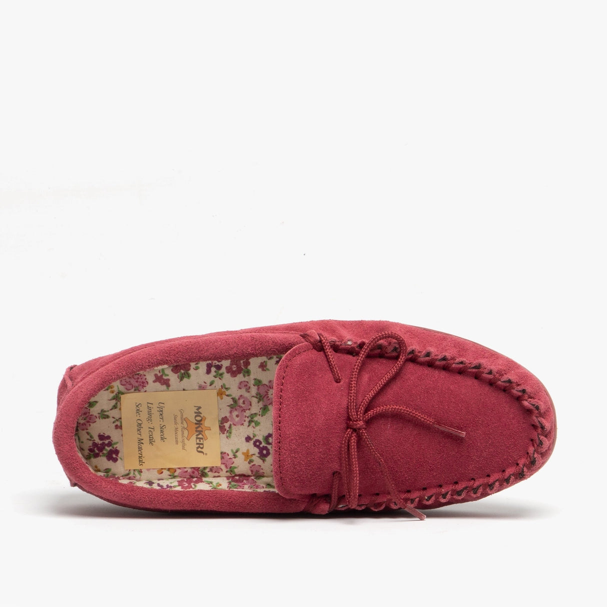 Mokkers LILY Womens Suede Moccasin Slippers Crimson