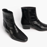 Club Cubano ANGELO ENRIQUE Mens Leather Cuban Heel Boots Black