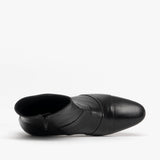 Club Cubano ANGELO ENRIQUE Mens Leather Cuban Heel Boots Black