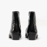 Club Cubano ANGELO ENRIQUE Mens Leather Cuban Heel Boots Black