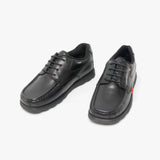 Kickers 114237 FRAGMA LACE 4 EYE Boys School Shoes Black