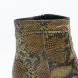 Club Cubano EMMANUEL Mens Snakeprint Leather Cuban Heel Boots Musgo