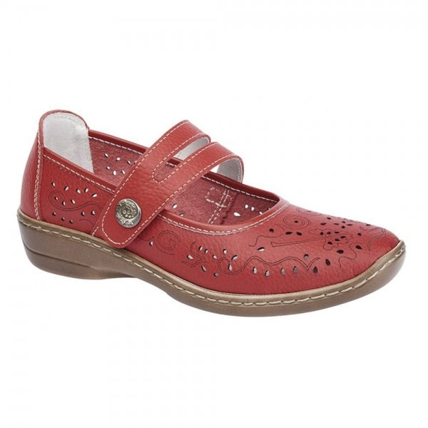 Boulevard CHARLOTTE Womens Leather Mary Jane Shoes Red