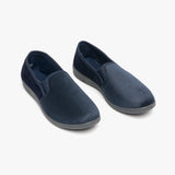 Zedzzz LEWIS Mens Full Slippers Navy/Grey