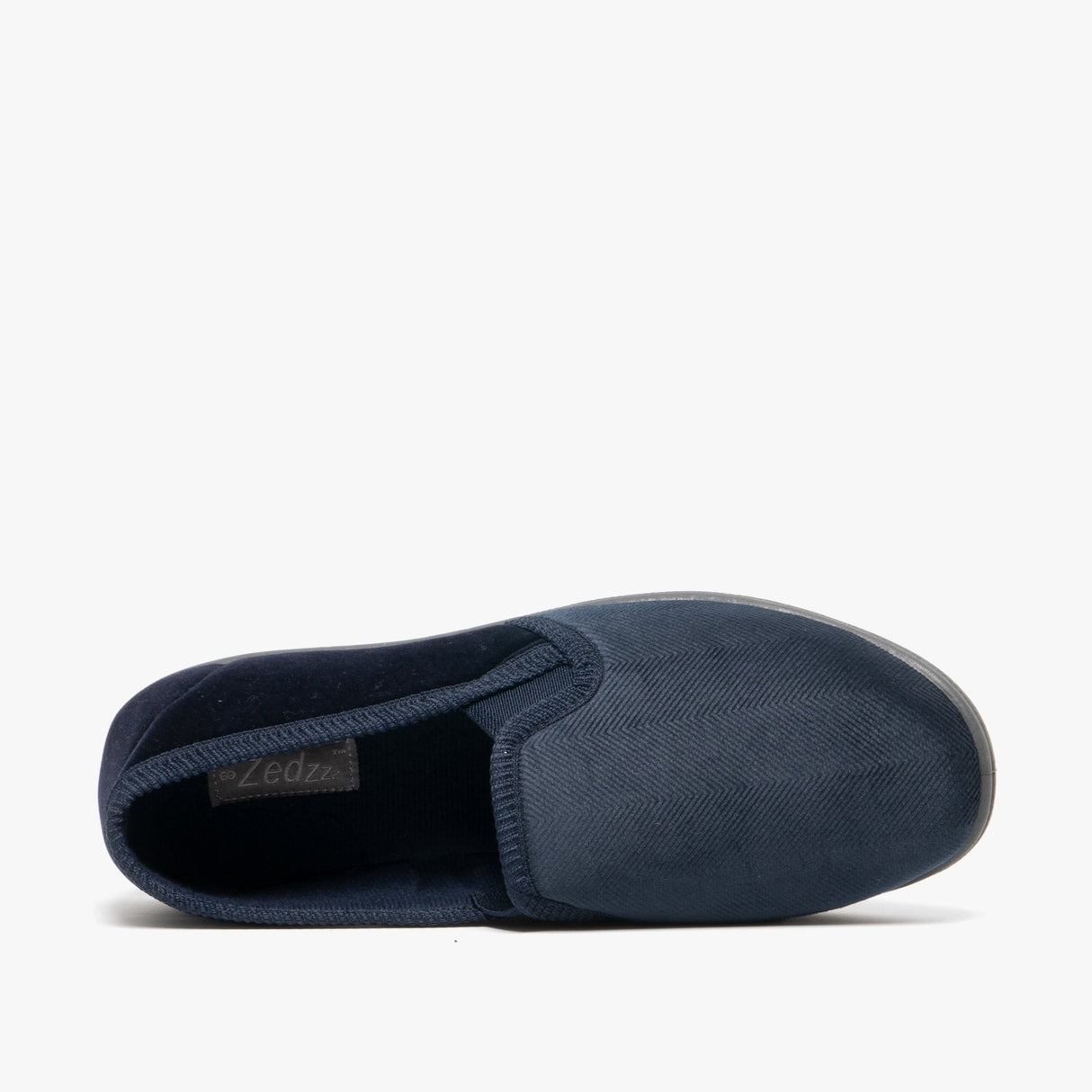 Zedzzz LEWIS Mens Full Slippers Navy/Grey
