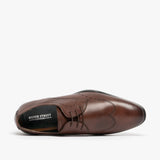 Silver Street London MORTIMER Mens Leather Chisel Toe Semi Brogues Chocolate Brown