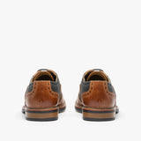 Roamers ARNOLD Mens Leather/Nubuck Brogue Oxford Shoe Dark Tan/Navy