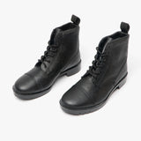 Grafters M391A Unisex Grain Leather Work Boots Black
