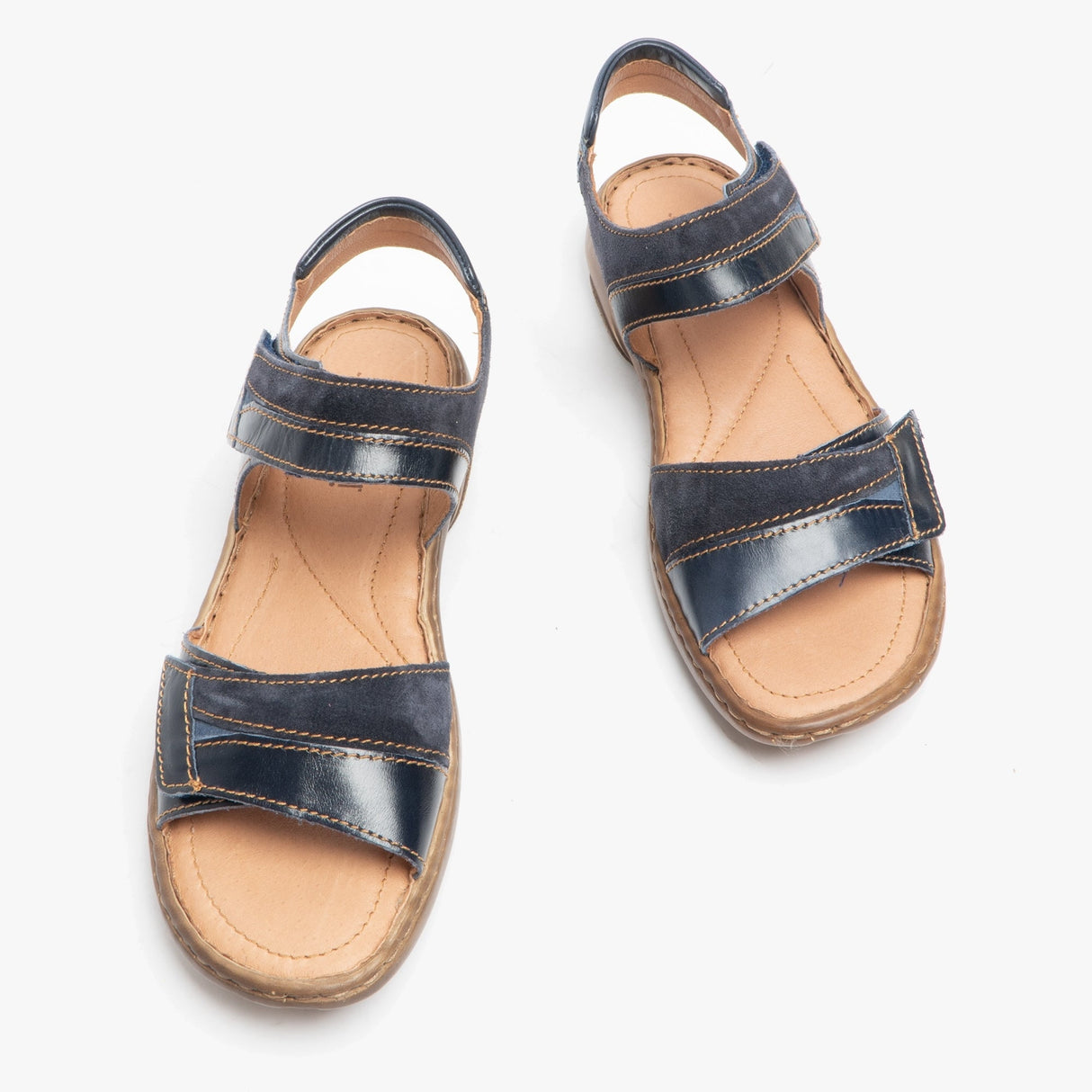 Josef Seibel DEBRA 19 Womens Leather Touch Fasten Sandals Denim