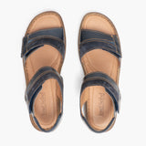 Josef Seibel DEBRA 19 Womens Leather Touch Fasten Sandals Denim