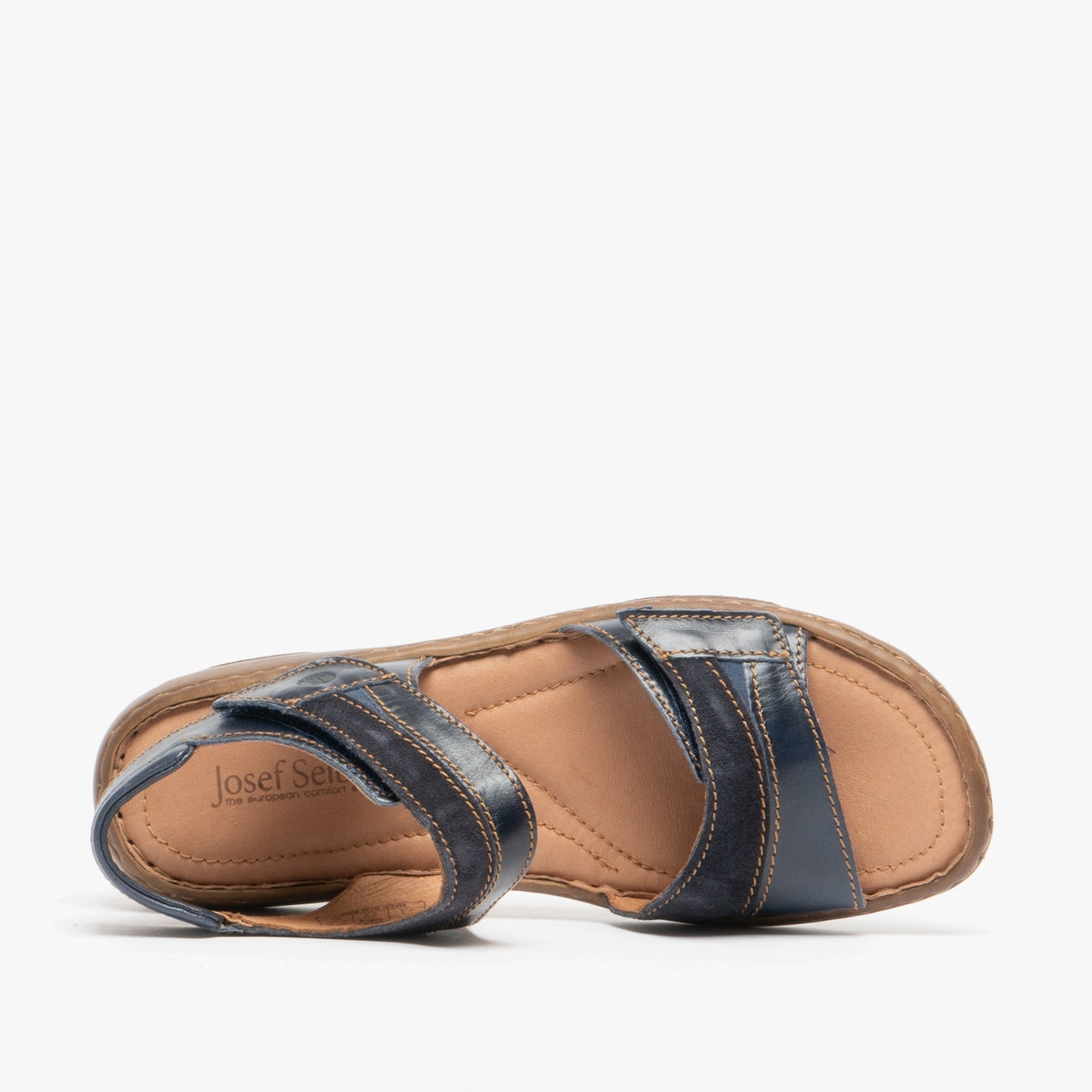 Josef Seibel DEBRA 19 Womens Leather Touch Fasten Sandals Denim