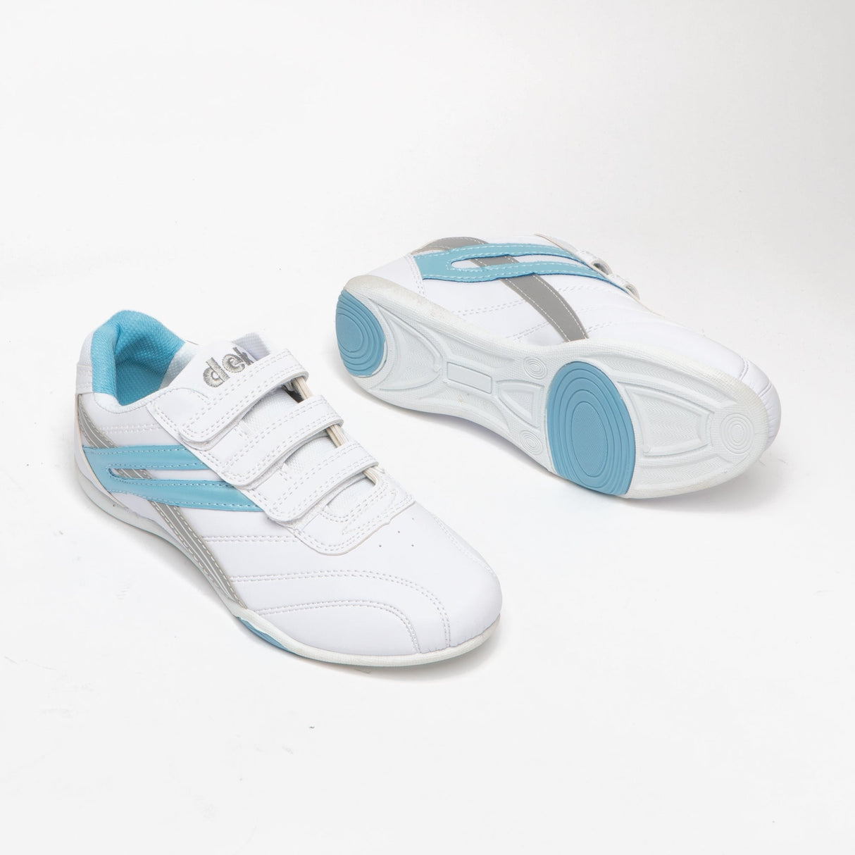 DEK RAVEN Womens Triple Touch Fastening Trainers White/Blue