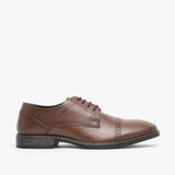 Hush Puppies CRAIG LUGANDA Mens Leather Derby Shoes Brown