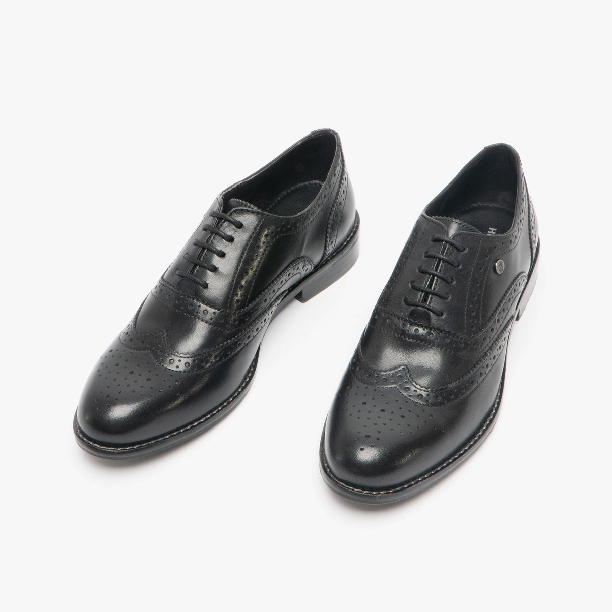 Hush Puppies NATALIE Womens Leather Brogue Shoes Black