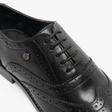 Hush Puppies NATALIE Womens Leather Brogue Shoes Black