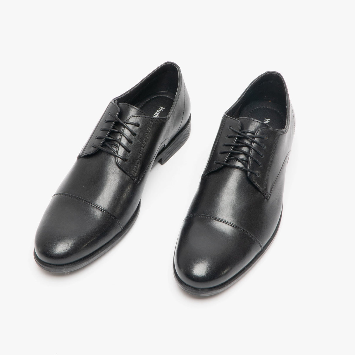 Hush Puppies OLLIE Mens Leather Toe Cap Shoes Black