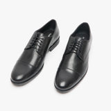 Hush Puppies OLLIE Mens Leather Toe Cap Shoes Black