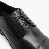 Hush Puppies OLLIE Mens Leather Toe Cap Shoes Black