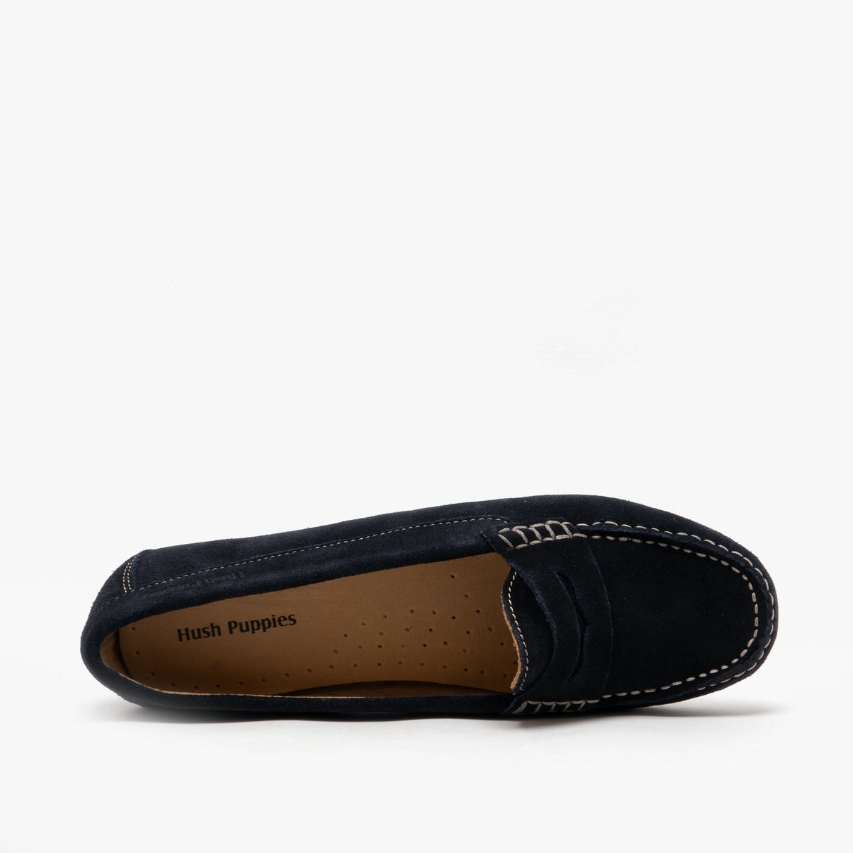 Hush Puppies MARGOT Womens Suede Loafers Navy