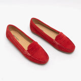 Hush Puppies MARGOT Womens Suede Loafers Red