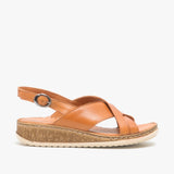 Hush Puppies ELENA Womens Leather Sandals Tan