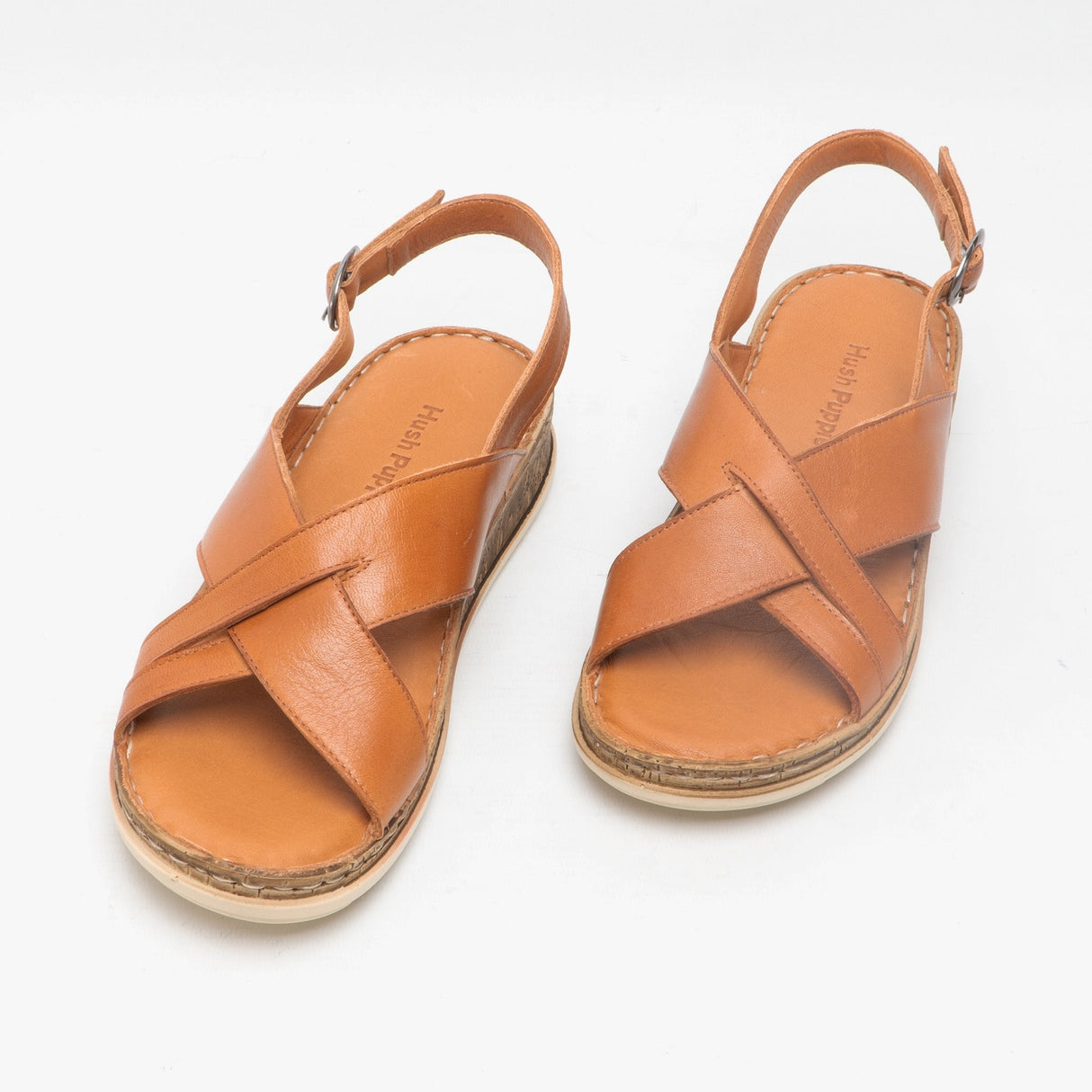 Hush Puppies ELENA Womens Leather Sandals Tan