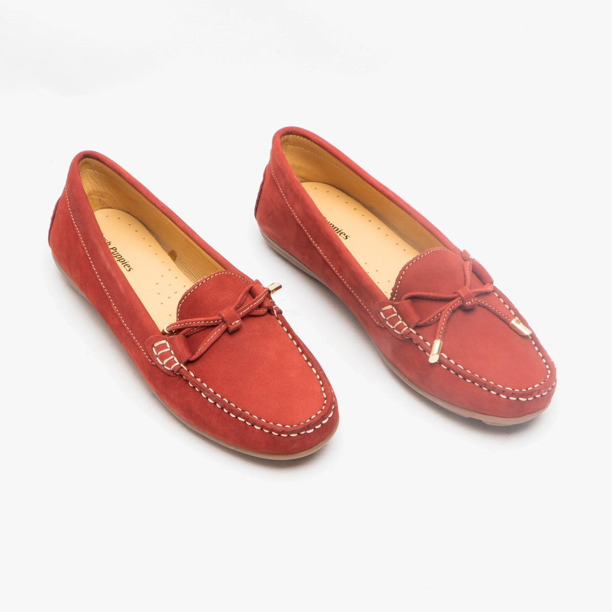 Hush Puppies MAGGIE Womens Nubuck Loafers Red