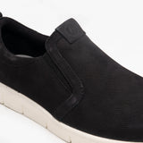 Hush Puppies LUMI Womens Nubuck Slip On Shoes Black