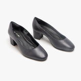 Hush Puppies ANNA Womens Leather Court Shoes Navy