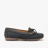 Hush Puppies MAGGIE Womens Nubuck Loafers Navy