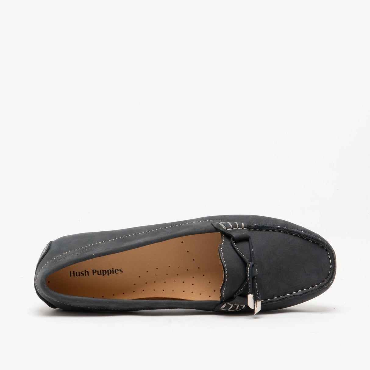 Hush Puppies MAGGIE Womens Nubuck Loafers Navy