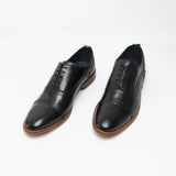 Base London CAST Mens Leather Brogue Shoes Black