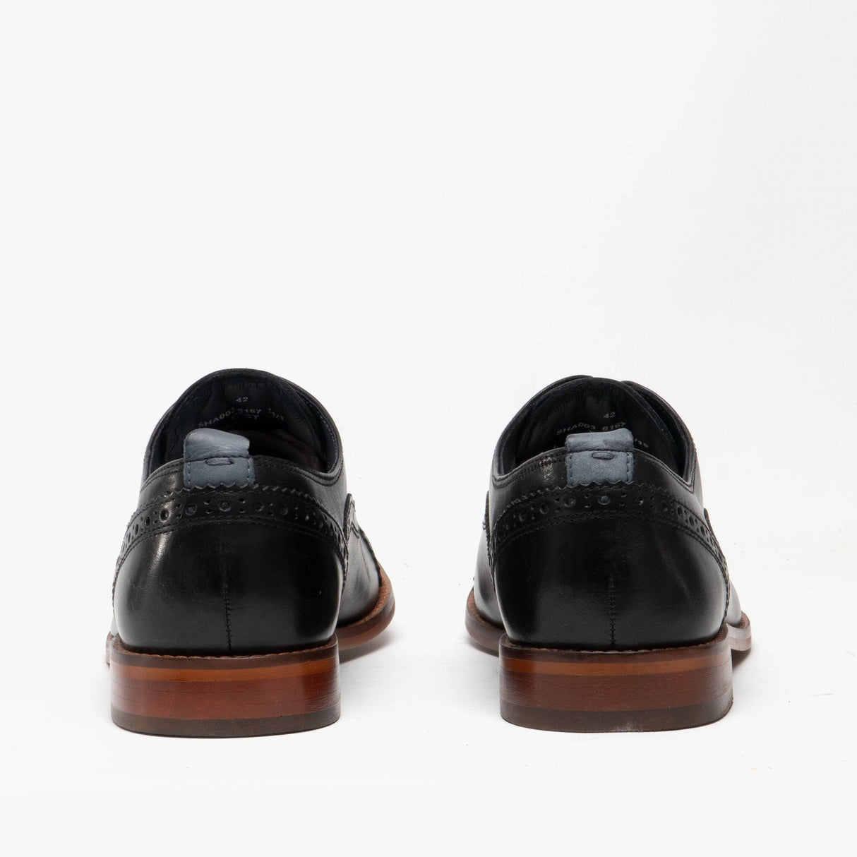 Base London CAST Mens Leather Brogue Shoes Black