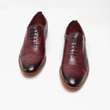Base London CAST Mens Leather Brogue Shoes Bordo