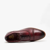 Base London CAST Mens Leather Brogue Shoes Bordo