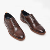 Base London CAST Mens Leather Brogue Shoes Brown