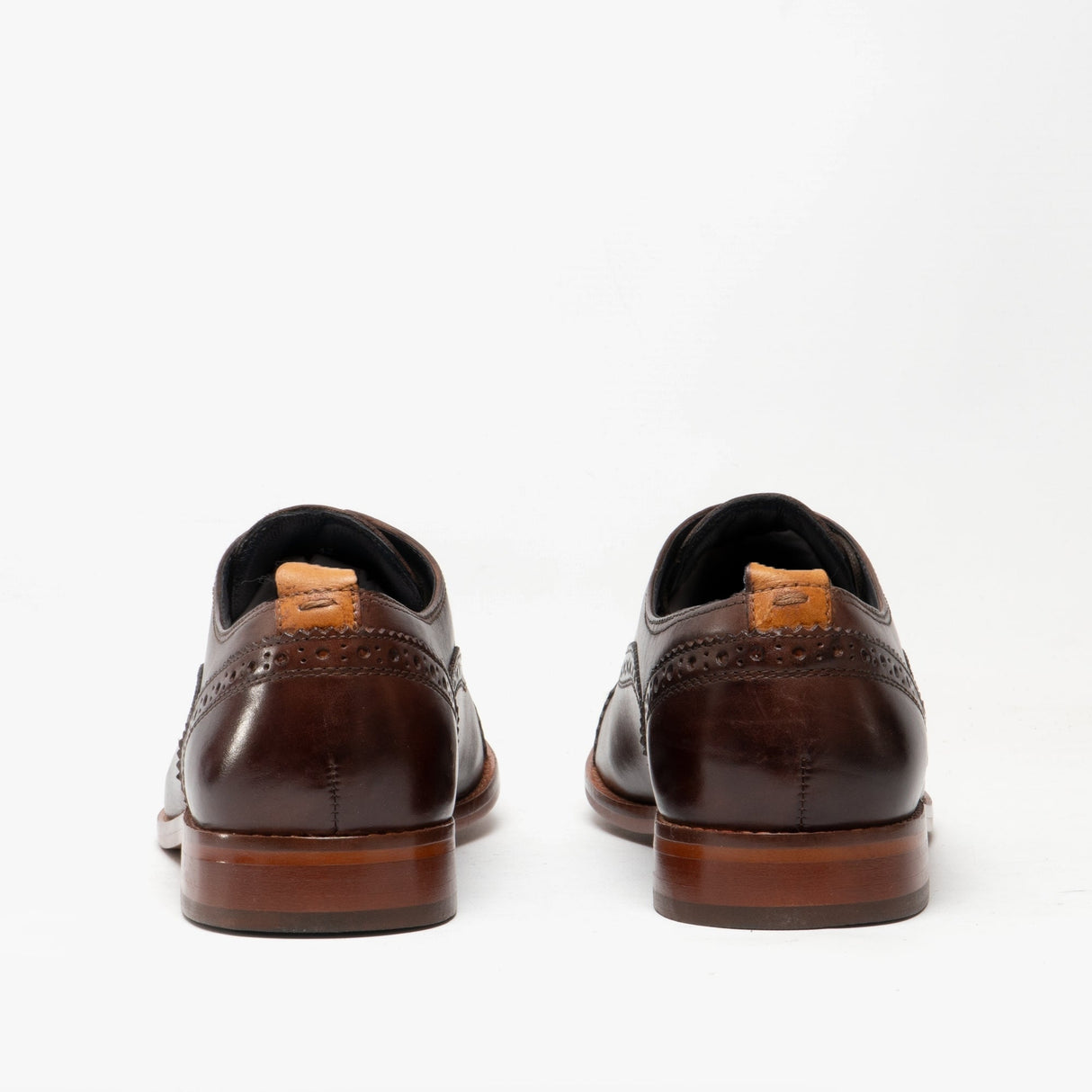 Base London CAST Mens Leather Brogue Shoes Brown