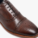 Base London CAST Mens Leather Brogue Shoes Brown