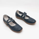 Boulevard CHARLOTTE Womens Leather Mary Jane Shoes Blue