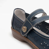 Boulevard CHARLOTTE Womens Leather Mary Jane Shoes Blue