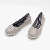 Boulevard L9548F Womens Memory Foam Slip On Trainers Grey