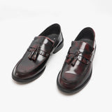 Roamers RUDEBOYZ Mens Polished Leather Tassel Loafers Oxblood