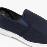 Scimitar LOUIE Mens Twin Gusset Casual Canvas Trainers Navy