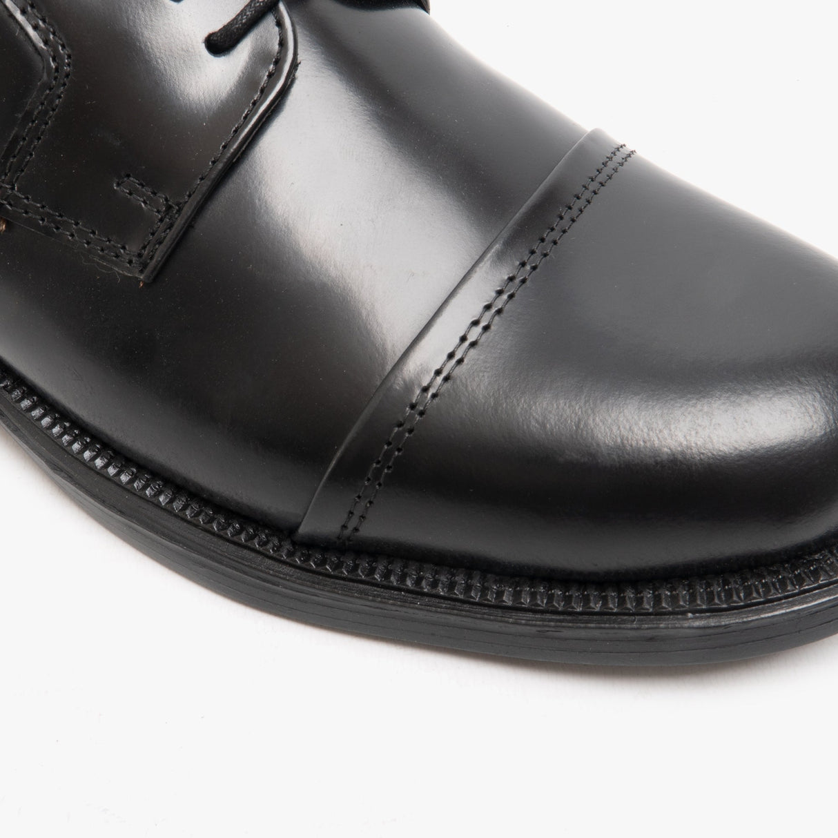 Scimitar HARLAN Mens Leather Lace Up Cap Gibson Shoes Black