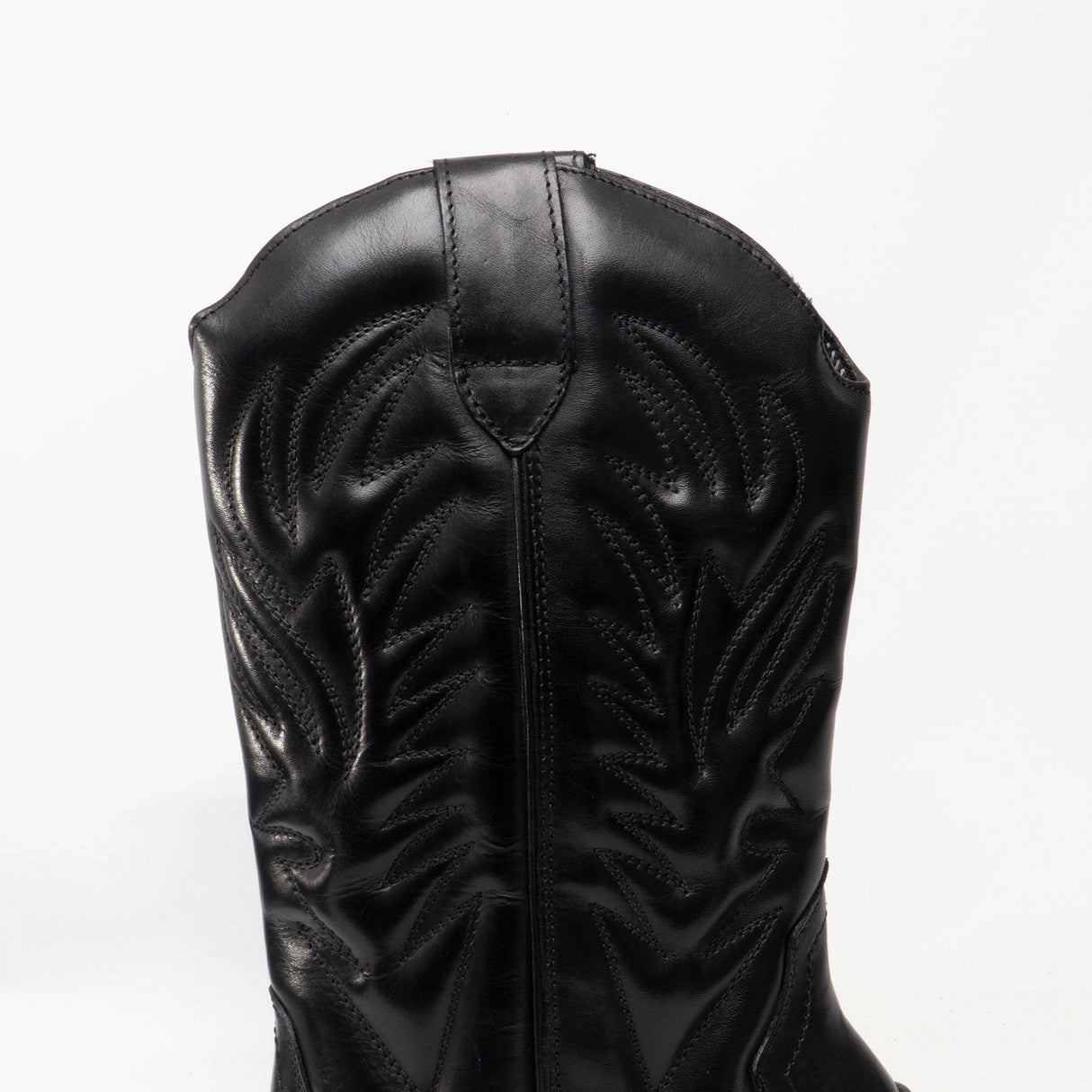 Woodland KANSAS Mens Calf Length Leather Cowboy Boots Black