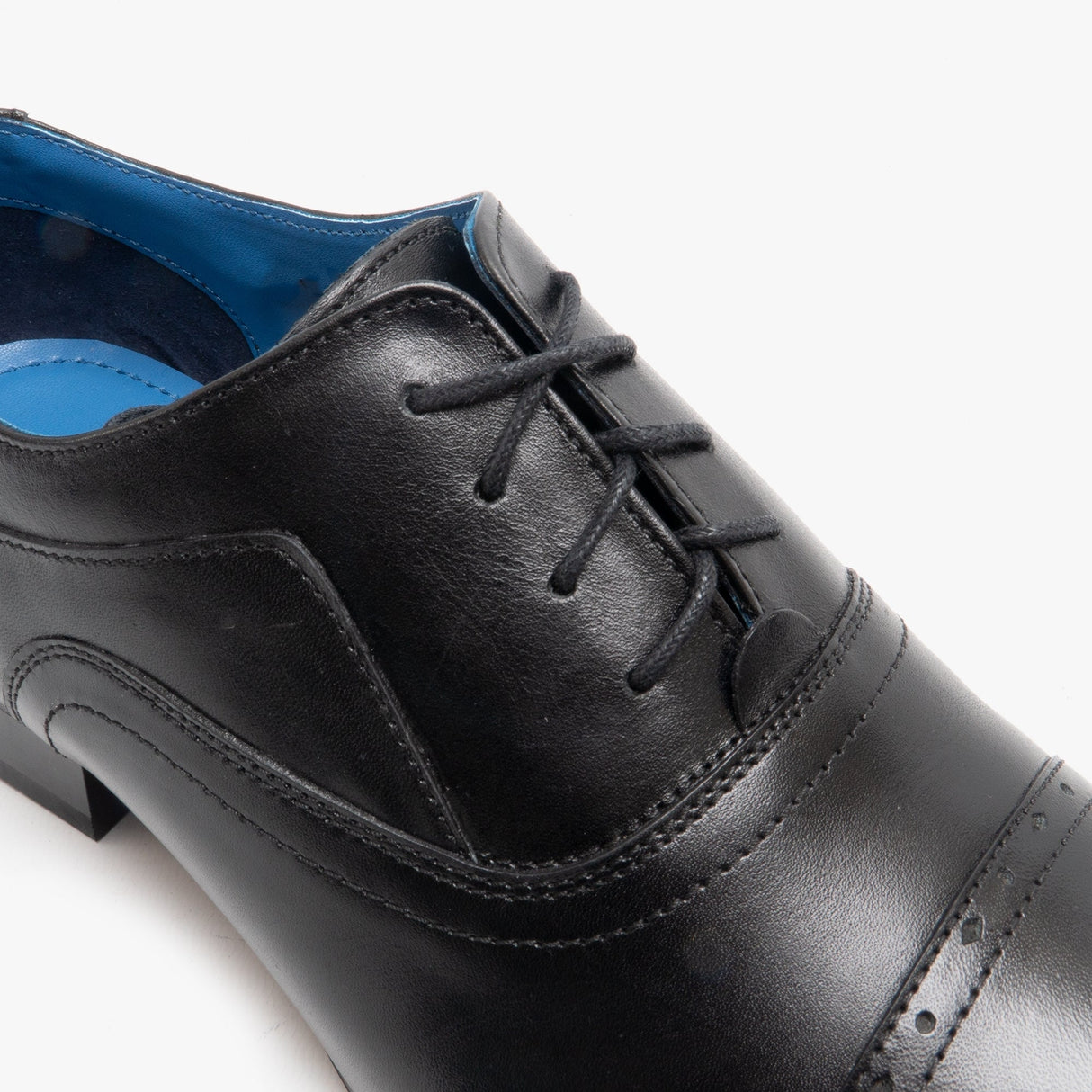 Roamers JONTY Mens Leather Capped Oxford Shoes Black