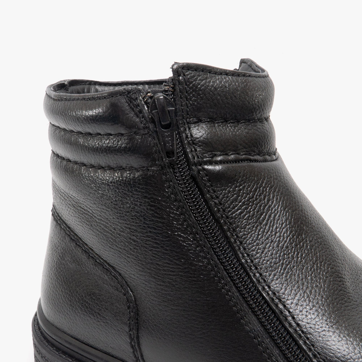 Roamers CALLUM Mens Twin Zip Leather Warm Ankle Boots Black