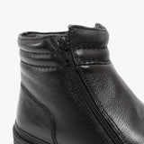 Roamers CALLUM Mens Twin Zip Leather Warm Ankle Boots Black