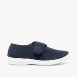 Scimitar ELIOT Mens Padded Casual Velcro Shoes Navy Blue Denim